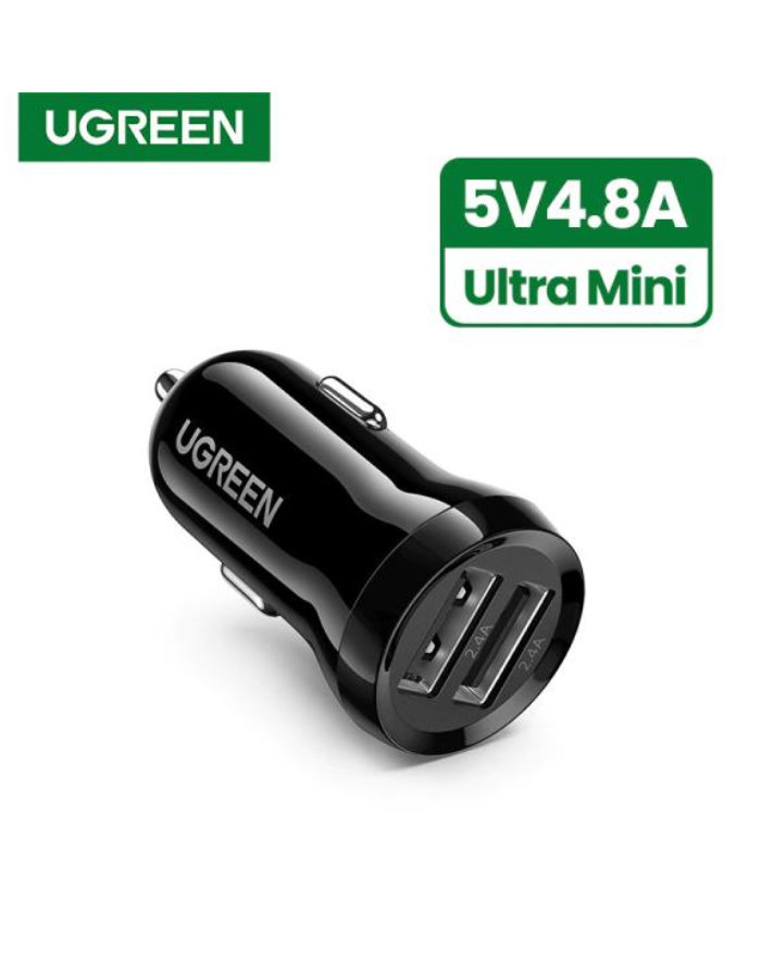 Ugreen Mini Car Charger 5V4.8A - Black