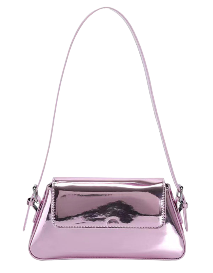 SHOPIQAT Fashion Patent Leather Ladies Baguette Texture Glossy Underarm Shoulder Bag - Premium  from shopiqat - Just $9.450! Shop now at shopiqat