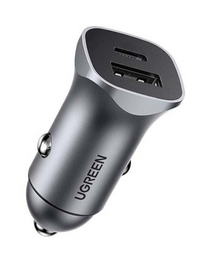 Ugreen Car Charger, USB-A+PD 3.0, USB-C, QC3.0 30W