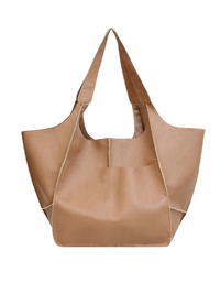 SHOPIQAT Simple Large Soft Leather Large Capacity One Shoulder Portable Tote Bag - Premium  from shopiqat - Just $11.900! Shop now at shopiqat