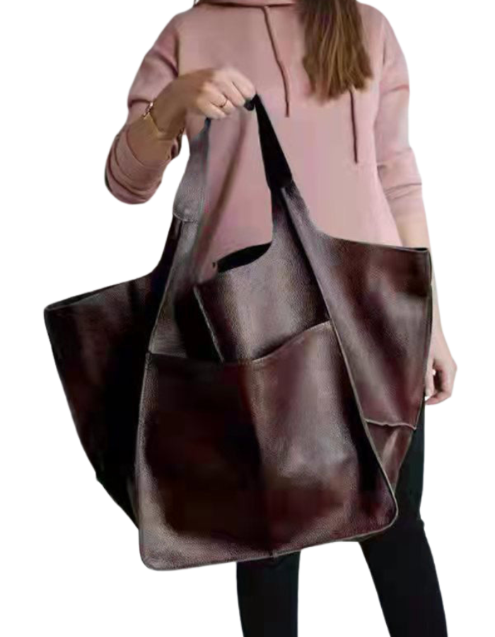 SHOPIQAT Simple Large Soft Leather Large Capacity One Shoulder Portable Tote Bag - Premium  from shopiqat - Just $11.900! Shop now at shopiqat