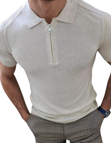 SHOPIQAT Men's New Knitted Sweater Slim Fit Polo Collar Short-Sleeved Top - Premium  from shopiqat - Just $9.500! Shop now at shopiqat