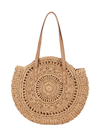 SHOPIQAT Round Shoulder Straw Woven ,beach Fashion Women's Bag - Premium  from shopiqat - Just $8.250! Shop now at shopiqat