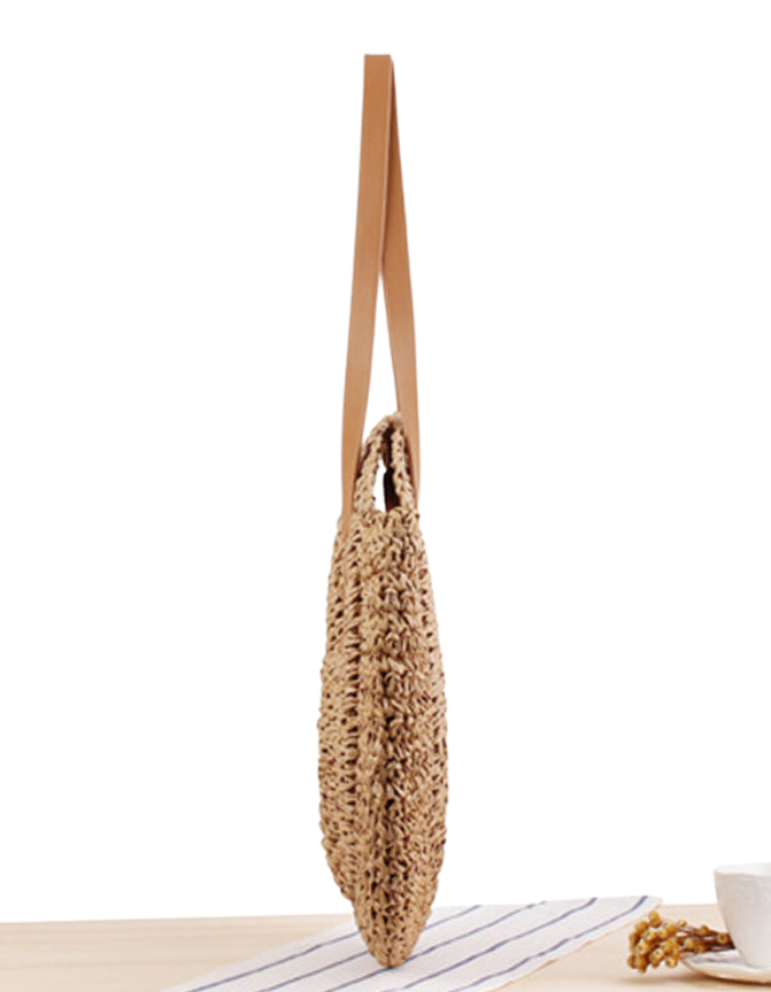 SHOPIQAT Round Shoulder Straw Woven ,beach Fashion Women's Bag - Premium  from shopiqat - Just $8.250! Shop now at shopiqat