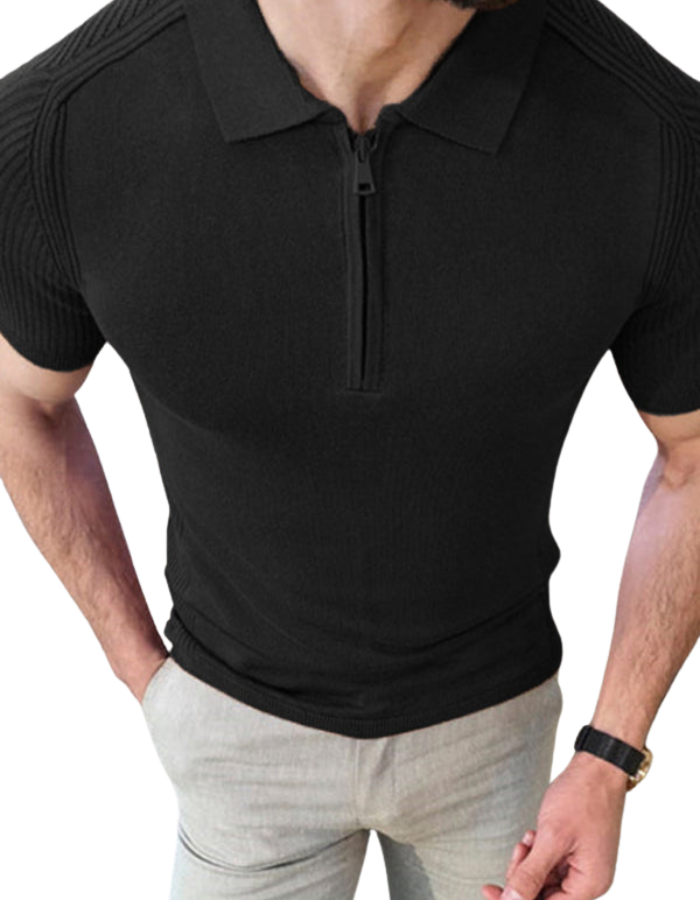 SHOPIQAT Men's New Knitted Sweater Slim Fit Polo Collar Short-Sleeved Top - Premium  from shopiqat - Just $9.500! Shop now at shopiqat