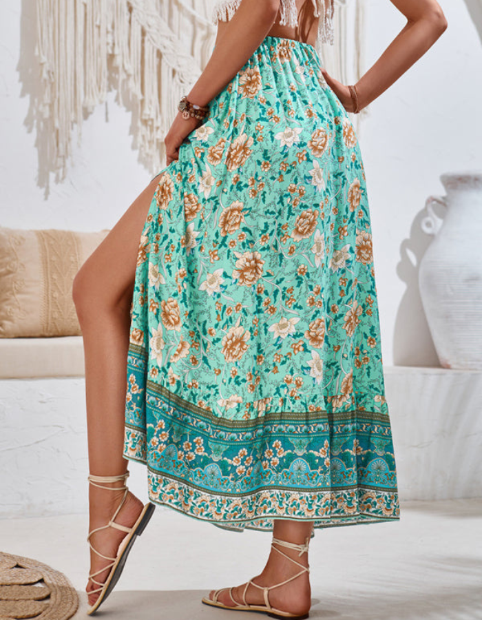 SHOPIQAT New Casual Bohemian Printed Waist Drawstring Skirt - Premium  from shopiqat - Just $8.200! Shop now at shopiqat