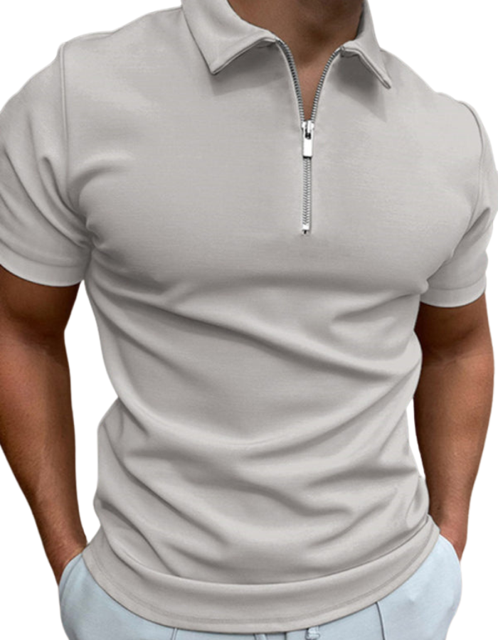 SHOPIQAT Men's New Solid Colour Short Sleeve Lapel Casual Fit Polo Shirt - Premium  from shopiqat - Just $6.990! Shop now at shopiqat