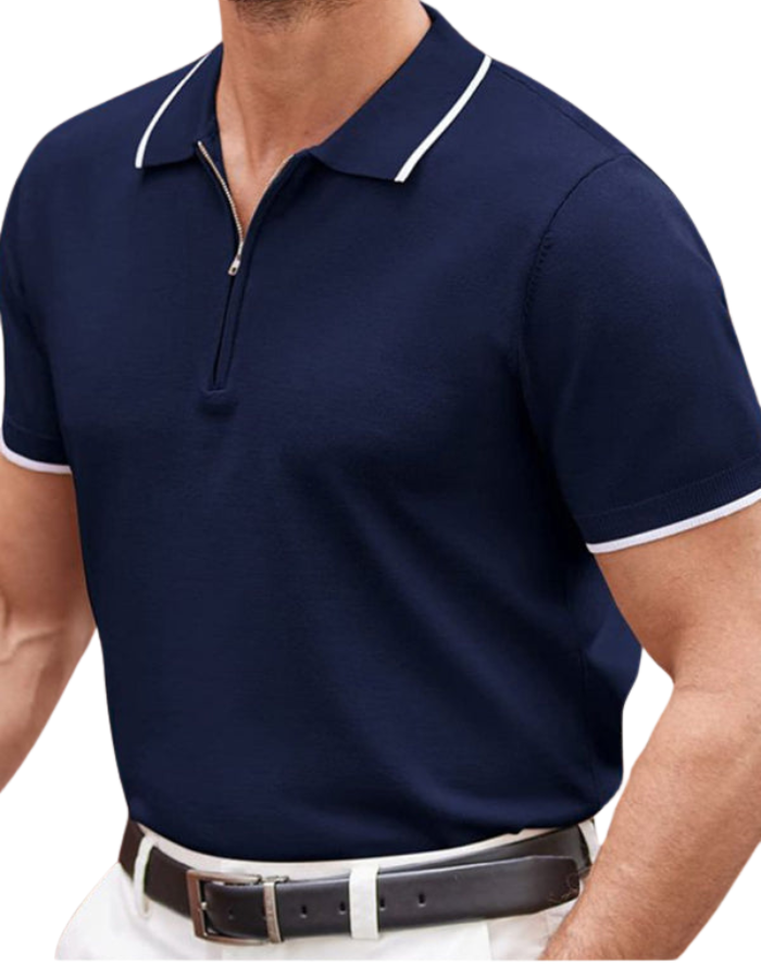 SHOPIQAT New Style Zipper Sweater Casual Business Polo Shirt - Premium  from shopiqat - Just $11.750! Shop now at shopiqat