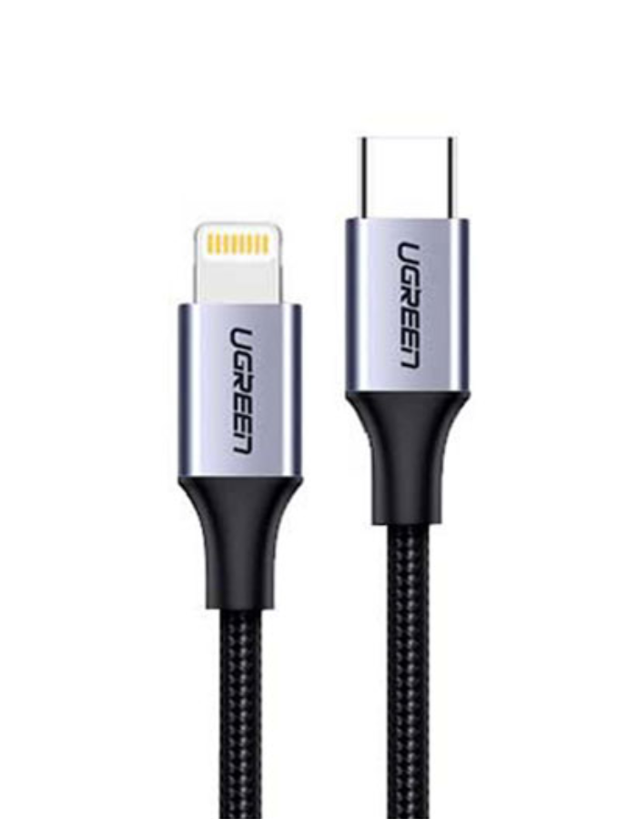Ugreen USB-C To Lightning Cable (2m - Mfi-Certified) Nylon Braided - Black