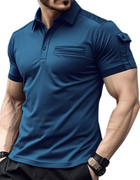 SHOPIQAT New Pocket Men's Muscle Sports Polo Shirt - Premium  from shopiqat - Just $8.500! Shop now at shopiqat