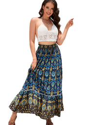 SHOPIQAT New Women's Bohemian Hollow Printed Patchwork Skirt - Premium  from shopiqat - Just $8.600! Shop now at shopiqat