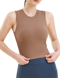 SHOPIQAT Women's Round Neck Sports Tight Yoga Vest - Premium  from shopiqat - Just $6.800! Shop now at shopiqat