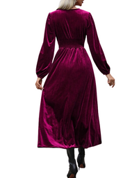 SHOPIQAT New Women's Velvet Waist Knitted Long-Sleeved Dress - Premium Dresses from shopiqat - Just $13.200! Shop now at shopiqat