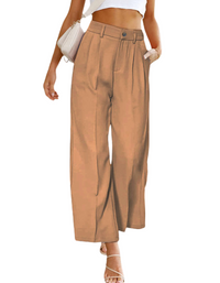 SHOPIQAt Women's Casual Wide Leg Pants High Waist Button Down Trousers With Pockets - Premium  from shopiqat - Just $7.900! Shop now at shopiqat