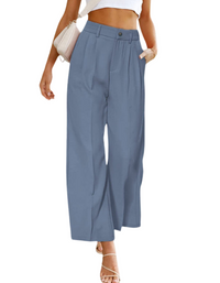 SHOPIQAt Women's Casual Wide Leg Pants High Waist Button Down Trousers With Pockets - Premium  from shopiqat - Just $7.900! Shop now at shopiqat