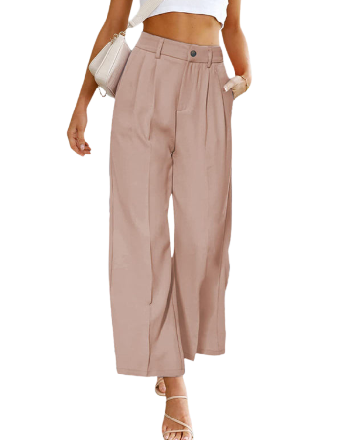 SHOPIQAt Women's Casual Wide Leg Pants High Waist Button Down Trousers With Pockets - Premium  from shopiqat - Just $7.900! Shop now at shopiqat