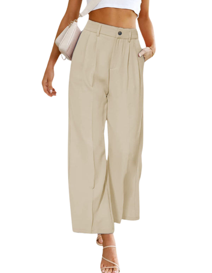 SHOPIQAt Women's Casual Wide Leg Pants High Waist Button Down Trousers With Pockets - Premium  from shopiqat - Just $7.900! Shop now at shopiqat