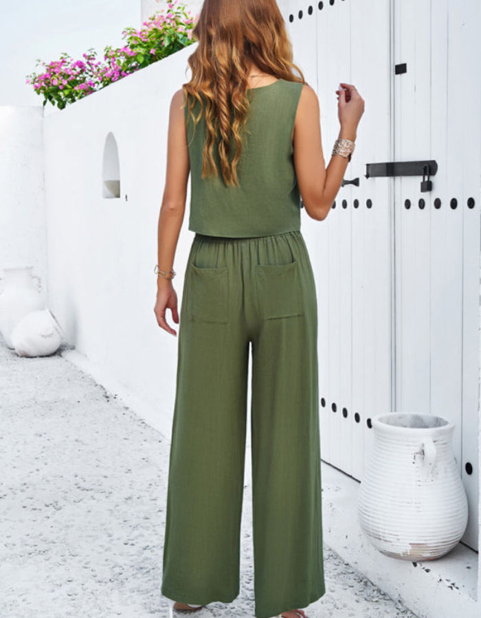 SHOPIQAT New Casual Sleeveless Vest and Trousers Suit - Premium  from shopiqat - Just $14.200! Shop now at shopiqat