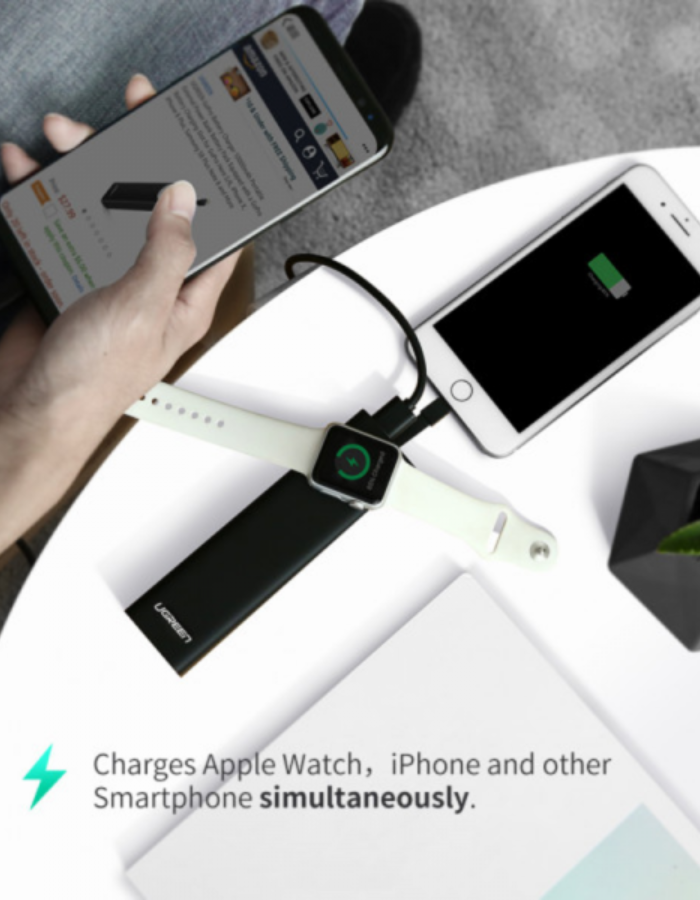 Ugreen Power Bank 10.050 MAH W / Magnetic Charger for Apple Watch - Black