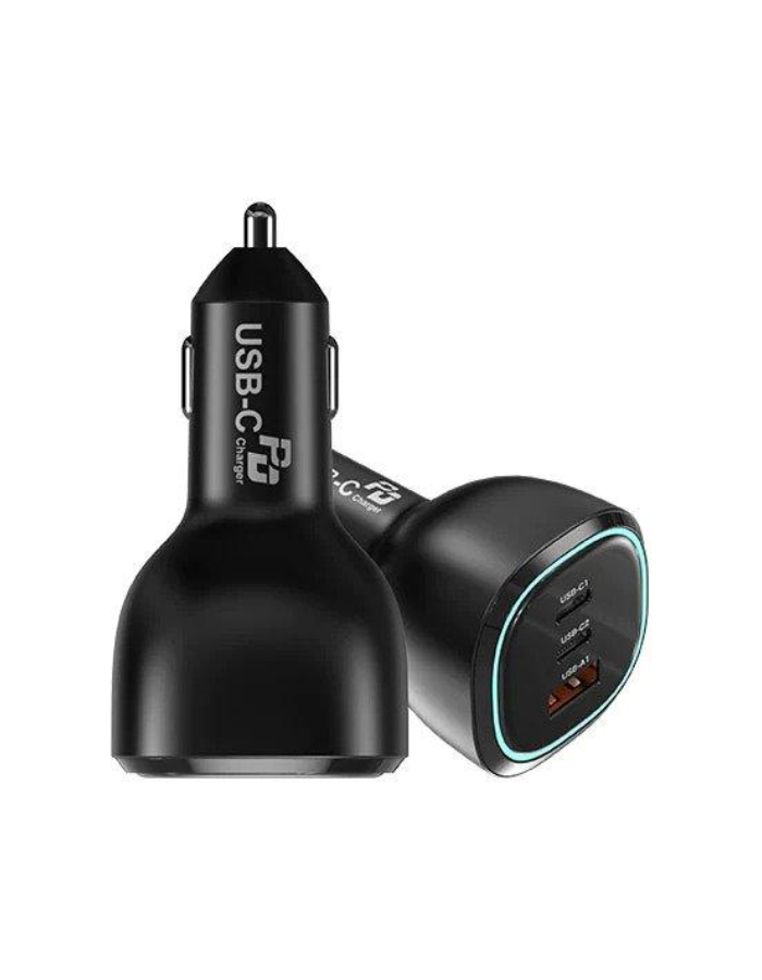 Engage 3 Port PD USB-C 165W Car Charger - Black