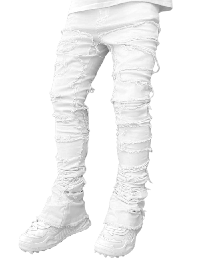 SHOPIQAT Men's New Stretch Patch Denim Straight Pants - Premium  from shopiqat - Just $13.900! Shop now at shopiqat