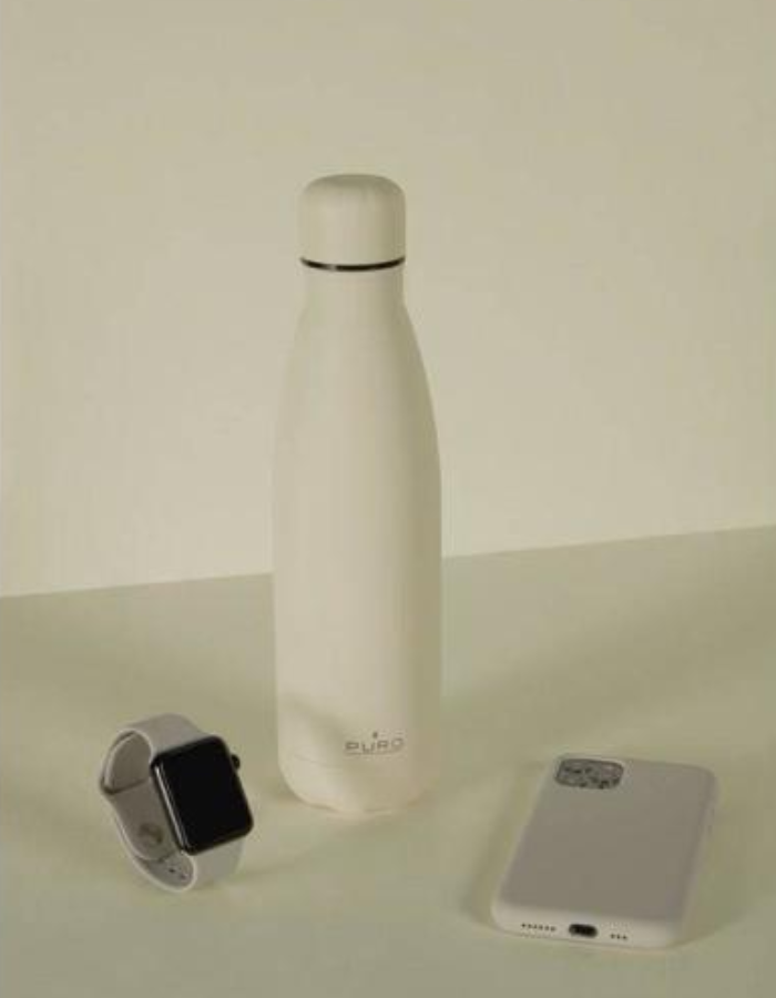 Puro Icon Fluo Stainless Steel Bottle 500ml - Beige