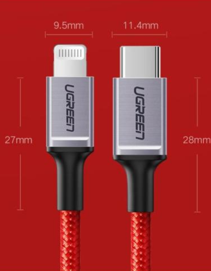 Ugreen USB-C To Lightning Cable 1M - Red