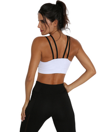 SHOPIQAT New Splicing Mesh Sports Bra Black and White Yoga Fitness Vest with Chest Pad - Premium  from shopiqat - Just $5.250! Shop now at shopiqat