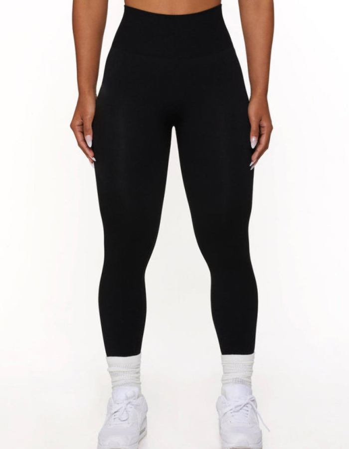 SHOPIQAT New Seamless Solid Colour Knitted High Elastic Yoga Running Sports Fitness Leggings - Premium  from shopiqat - Just $6.450! Shop now at shopiqat