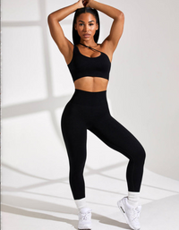 SHOPIQAT New Seamless Solid Colour Knitted High Elastic Yoga Running Sports Fitness Leggings - Premium  from shopiqat - Just $6.450! Shop now at shopiqat