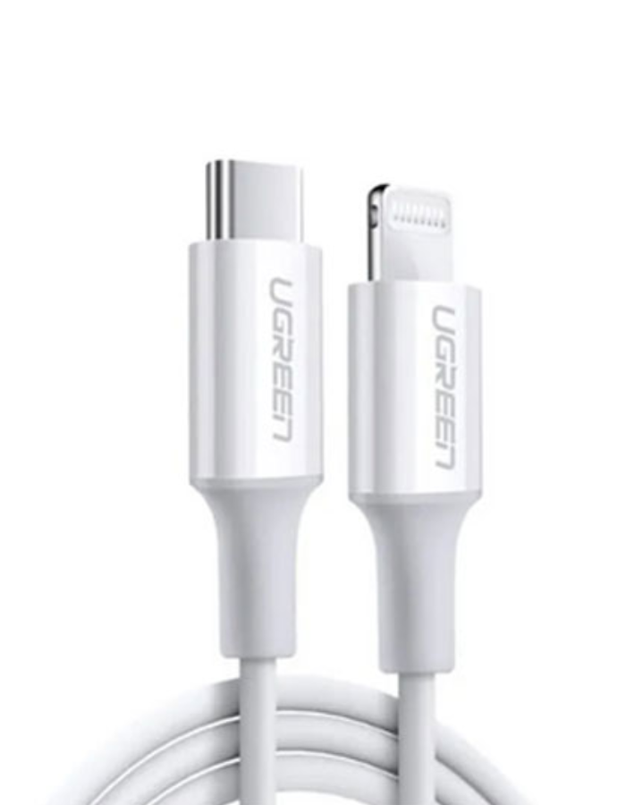 Ugreen USB-C to Lightning Cable Rubber Shell 2M - White