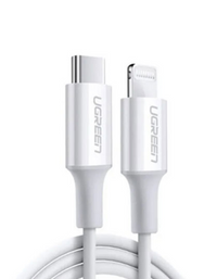 Ugreen USB-C to Lightning Cable Rubber Shell 2M - White