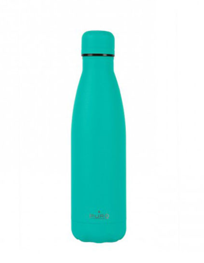 Puro Icon Fluo Stainless Steel Bottle 500ml - Water Green