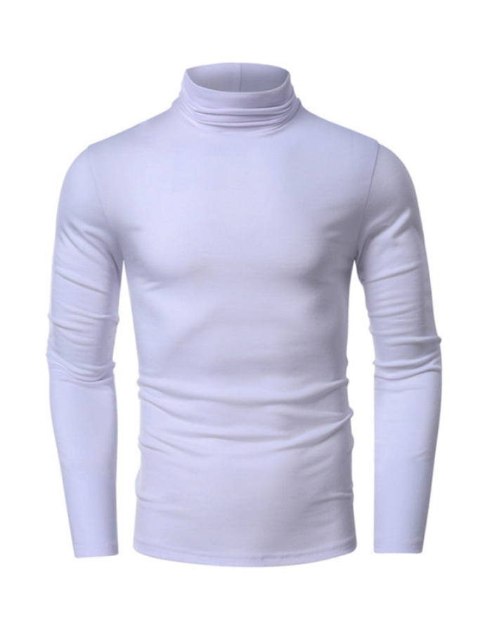 SHOPIQAT Men's Long-Sleeved Solid Colour Turtleneck Bottoming T-Shirt - Premium  from shopiqat - Just $8.800! Shop now at shopiqat