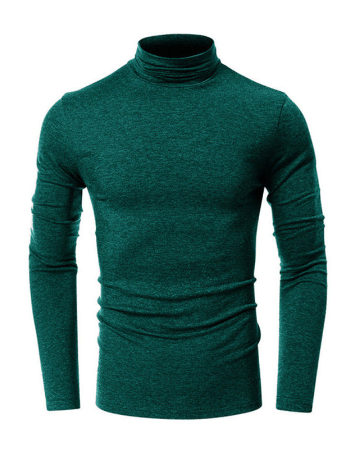 SHOPIQAT Men's Long-Sleeved Solid Colour Turtleneck Bottoming T-Shirt - Premium  from shopiqat - Just $8.800! Shop now at shopiqat