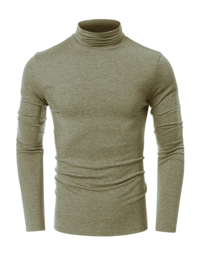 SHOPIQAT Men's Long-Sleeved Solid Colour Turtleneck Bottoming T-Shirt - Premium  from shopiqat - Just $8.800! Shop now at shopiqat