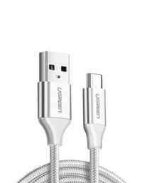 Ugreen USB Type C Cable Nylon Braided 1M - White