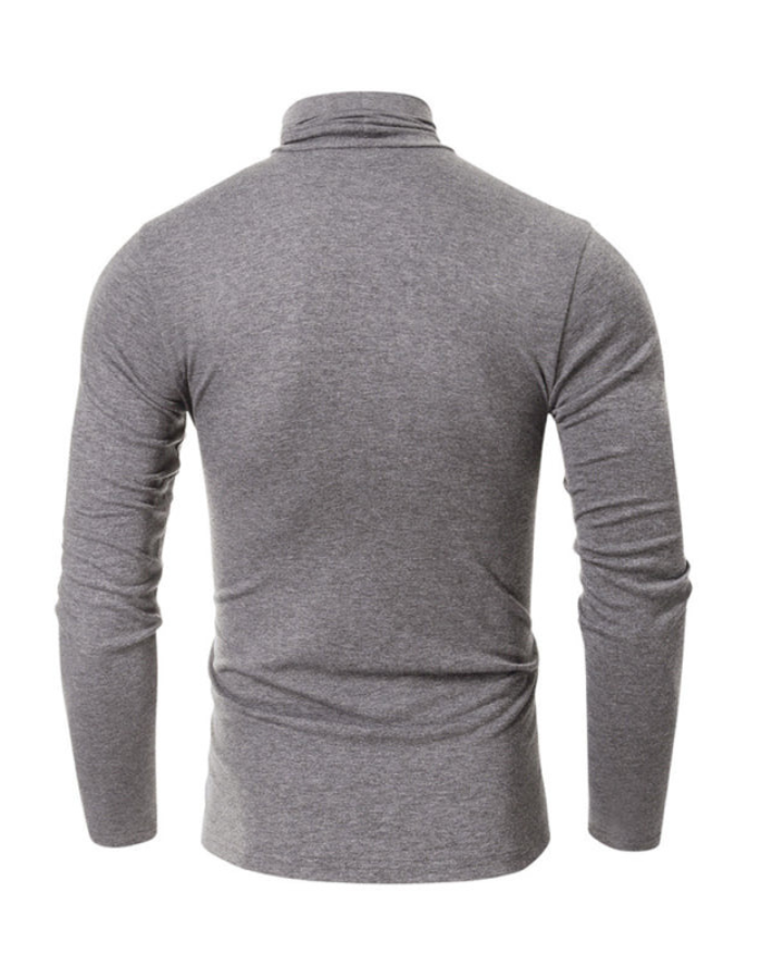 SHOPIQAT Men's Long-Sleeved Solid Colour Turtleneck Bottoming T-Shirt - Premium  from shopiqat - Just $8.800! Shop now at shopiqat