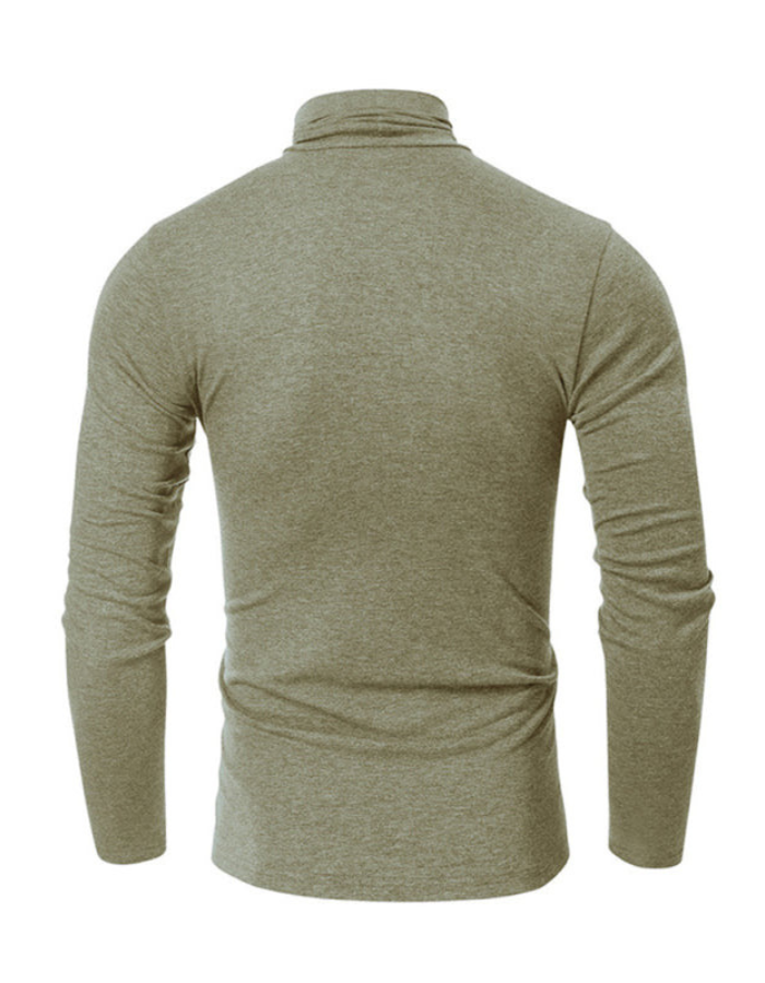 SHOPIQAT Men's Long-Sleeved Solid Colour Turtleneck Bottoming T-Shirt - Premium  from kakaclo - Just $8.800! Shop now at shopiqat