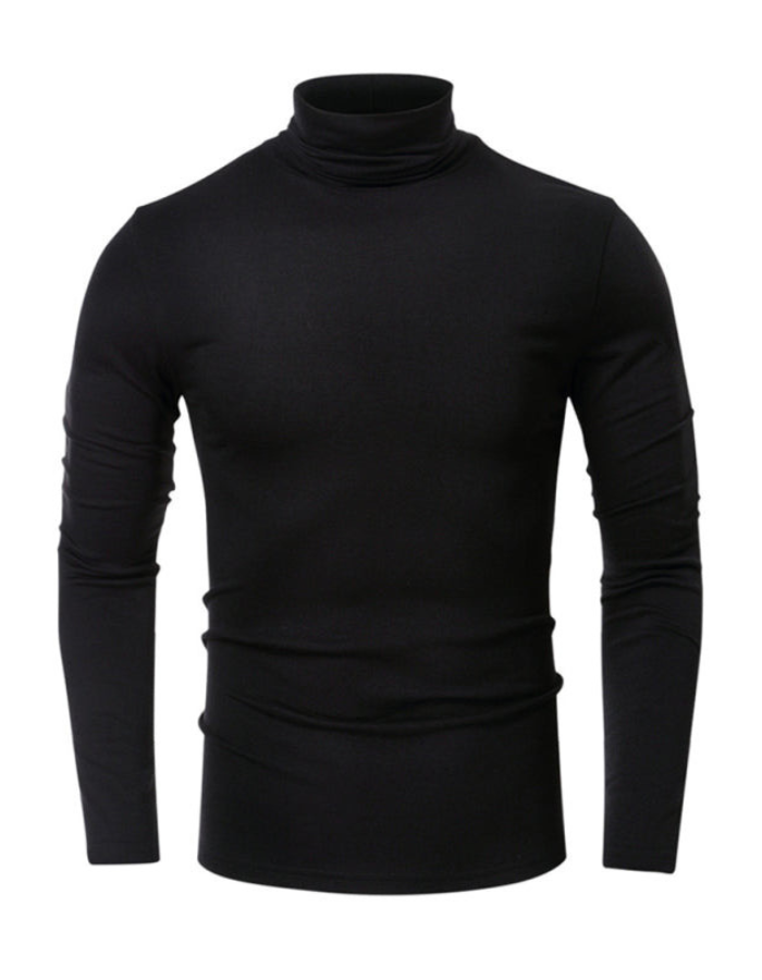 SHOPIQAT Men's Long-Sleeved Solid Colour Turtleneck Bottoming T-Shirt - Premium  from shopiqat - Just $8.800! Shop now at shopiqat