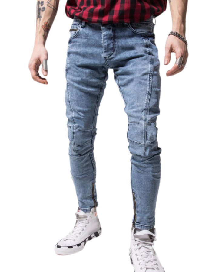 SHOPIQAT Men's Fashion Frayed Slim Fit Long Jeans - Premium  from shopiqat - Just $9.250! Shop now at shopiqat