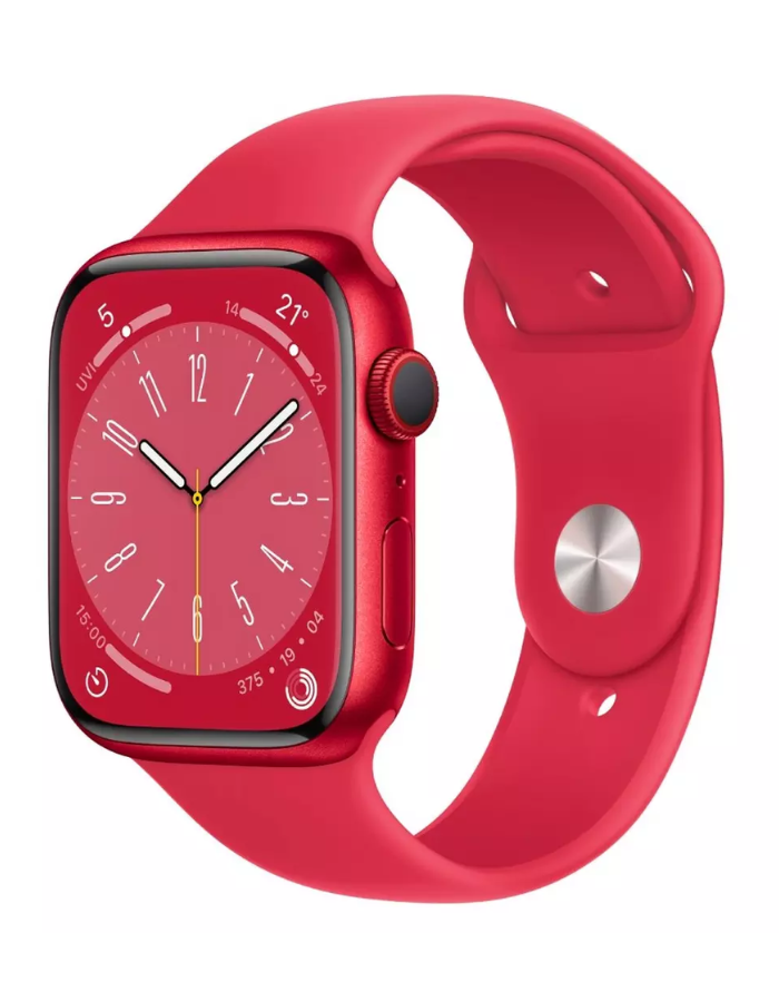 Apple Watch Series 8 GPS + Cellular 45mm Red Aluminum Case with Red Sport Band - Regular