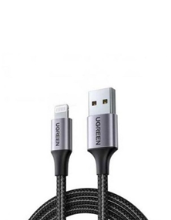 Ugreen USB 2.0  A to lightning Cable Nickel Plating Aluminum Braid 1m - Black