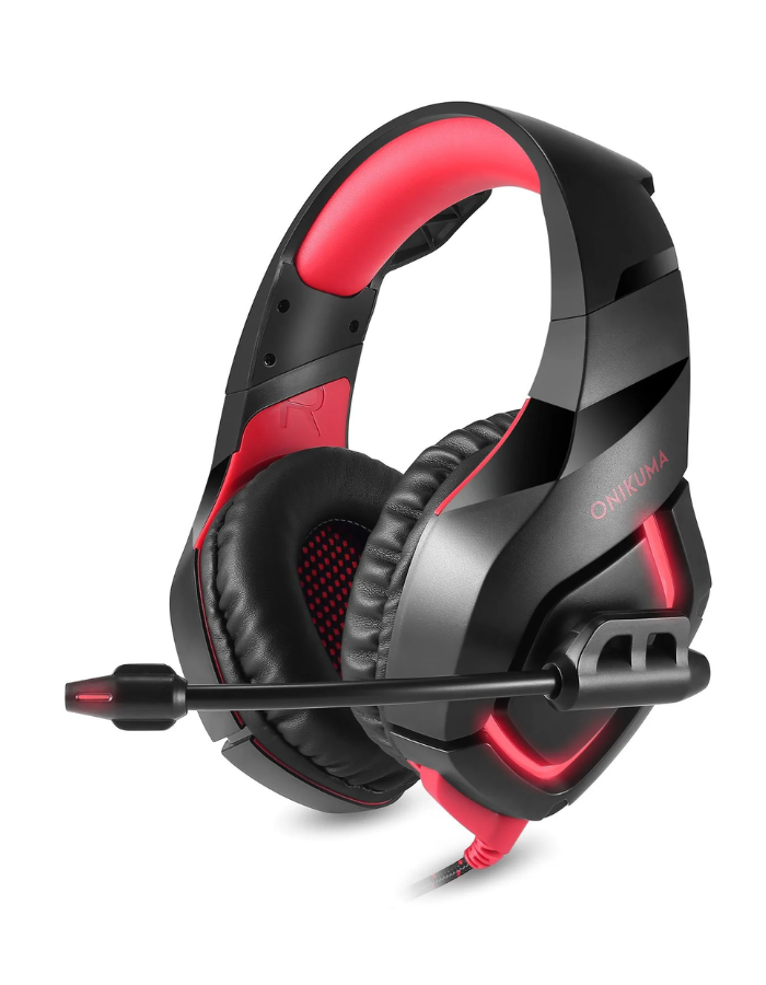 ONIKUMA K1 Stereo Over-Ear Noise Isolation Gaming Headset - Red & Black