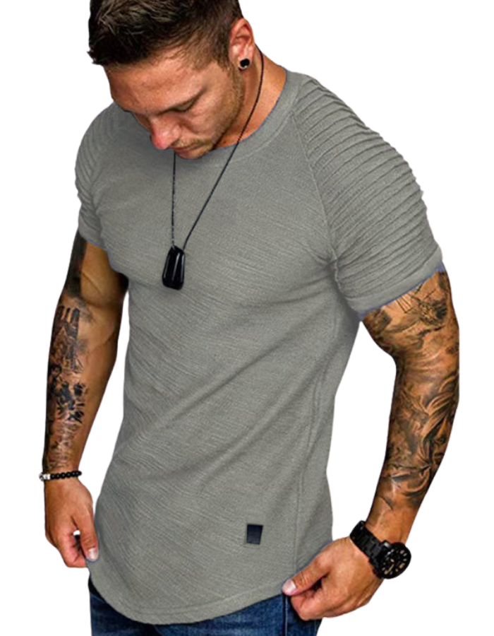 SHOPIQAT Men's Short Sleeve Muscle Fitted Gym Workout Athletic Tee T-Shirt - Premium  from shopiqat - Just $6.650! Shop now at shopiqat