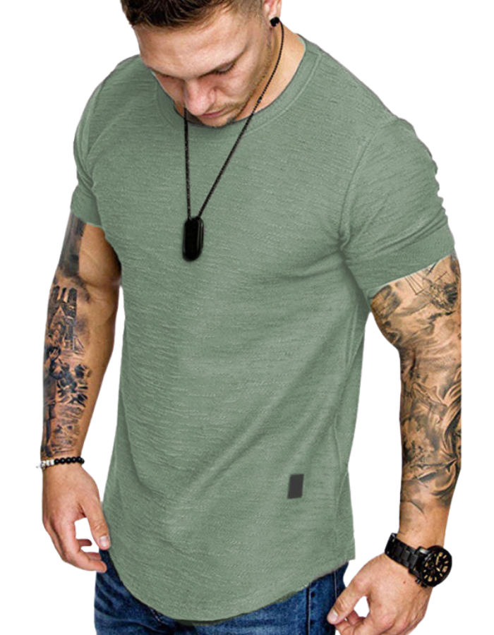 SHOPIQAT Short-Sleeved Round Neck Bamboo Cotton T-Shirt - Premium  from shopiqat - Just $6.900! Shop now at shopiqat