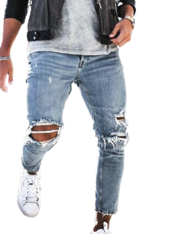 SHOPIQAT Ripped Pencil Jeans