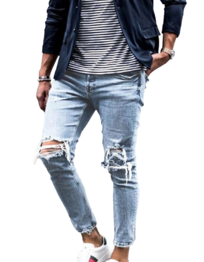 SHOPIQAT Ripped Pencil Jeans