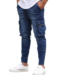 SHOPIQAT Cargo Snap Stretch Jeans