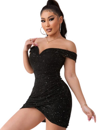 SHOPIQAT Off-Shoulder Ruched Sheath Mini Dress - Premium  from shopiqat - Just $9.900! Shop now at shopiqat